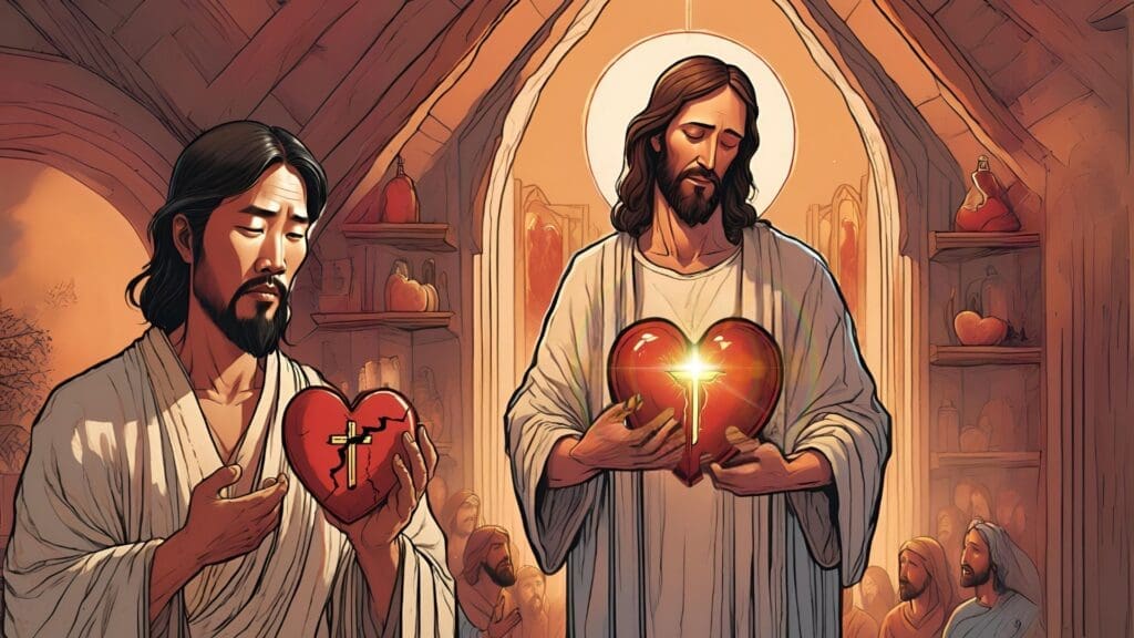 Man gives Jesus his broken heart and Jesus heals it